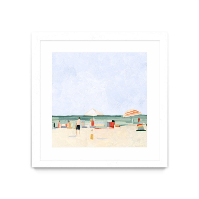 \"Family Vacation Ii\" Matted and Framed White 36x36 Wall Art