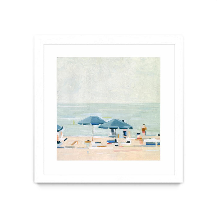\"If It's The Beaches I\" Matted and Framed White 36x36 Wall Art