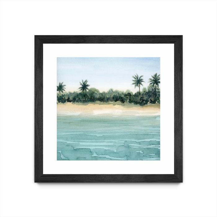\"Paradis Ii\" Matted and Framed Black 30x30 Wall Art