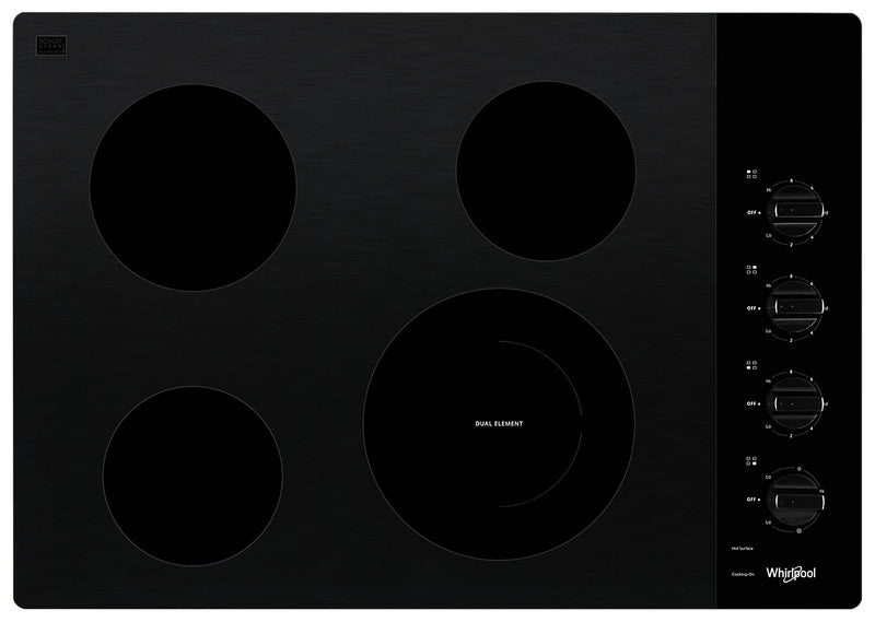 Whirlpool 30" 4Element Electric Cooktop Black WCE55US0HB The Brick