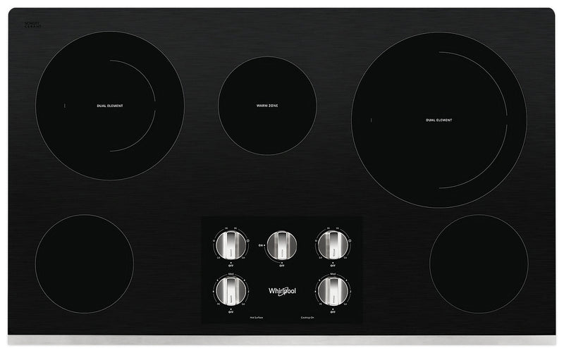 Whirlpool 36\" 5-Element Electric Cooktop - Stainless Steel - WCE77US6HS