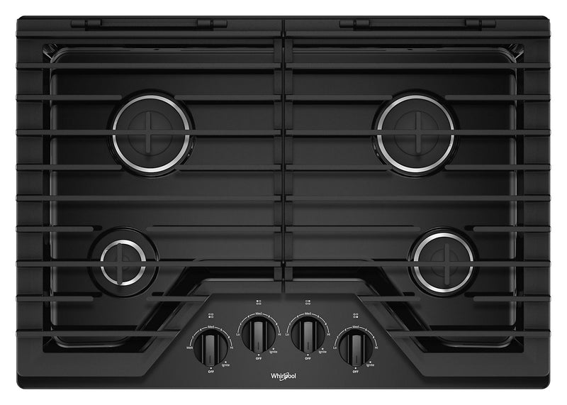 Whirlpool 30-Inch Gas Cooktop with EZ-2-Lift™ Hinged Cast-Iron Grates - WCG55US0HB