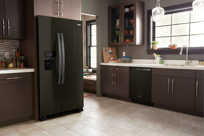 Whirlpool 36\" 25 Cu. Ft. Side-by-Side Refrigerator - Black Stainless - WRS325SDHV
