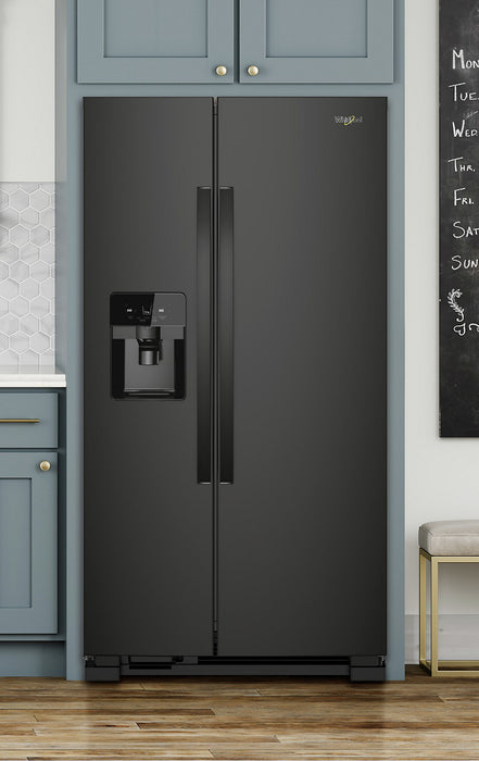Whirlpool 36\" 25 Cu. Ft. Side-by-Side Refrigerator - Black - WRS335SDHB