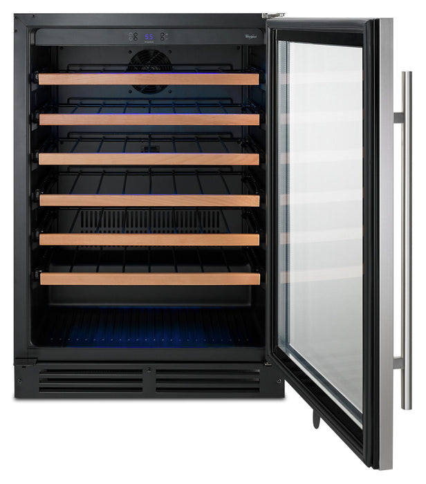 Whirlpool 24\" 5 Cu. Ft. Undercounter Wine Refrigerator - Stainless Steel - WUW35X24DS