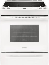 Amana 4.8 Cu. Ft. Electric Slide-In Range with Front Console – YAES6603SFW