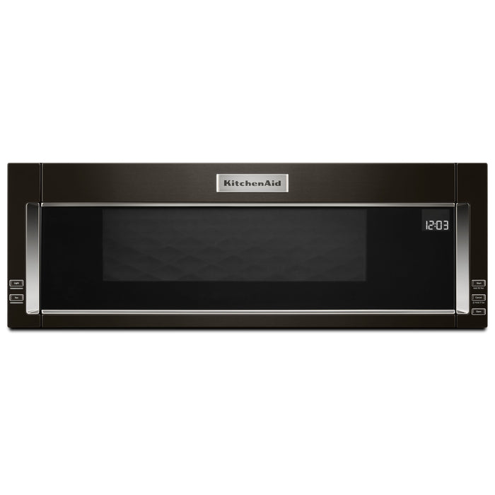 KitchenAid 1.1 Cu. Ft. Slim Over-the-Range Microwave with 950 Watts Cooking - Black Stainless Steel with PrintShield™ Finish - YKMLS311HBS