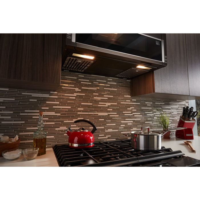 KitchenAid 1.1 Cu. Ft. Slim Over-the-Range Microwave with 950 Watts Cooking - Black Stainless Steel with PrintShield™ Finish - YKMLS311HBS