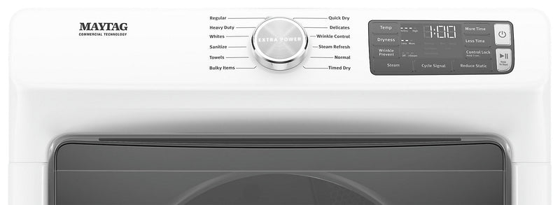 Maytag 7.3 Cu. Ft. Electric Dryer with Steam - White - Stackable - YMED6630HW