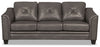 Andi Leather-Look Fabric Sofa - Grey