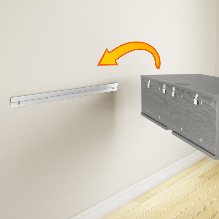 City Life Wall Mounted Media Console - Weathered Oak