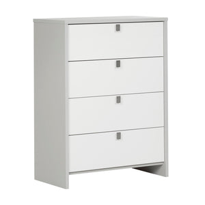 Cookie 4-Drawer Chest - Soft Grey and White