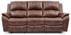 Kory Leather-Look Fabric Reclining Sofa – Pecan
