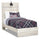 ["Abby Panel Bed with Headboard & Frame for Kids, LED, USB, White - Twin Size"]