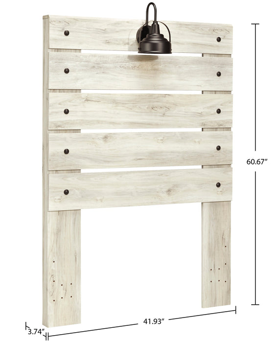 Abby Panel Headboard with LED Light & USB Ports for Kids, White - Twin Size