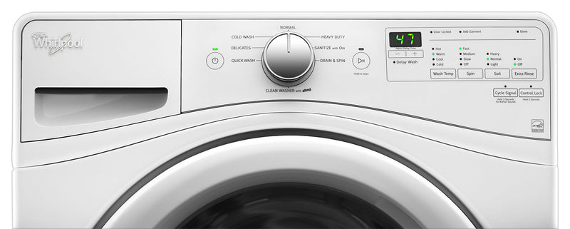 Whirlpool 5.2 Cu. Ft. Front-Load Washer and 7.4 Cu. Ft. Electric Dryer – White