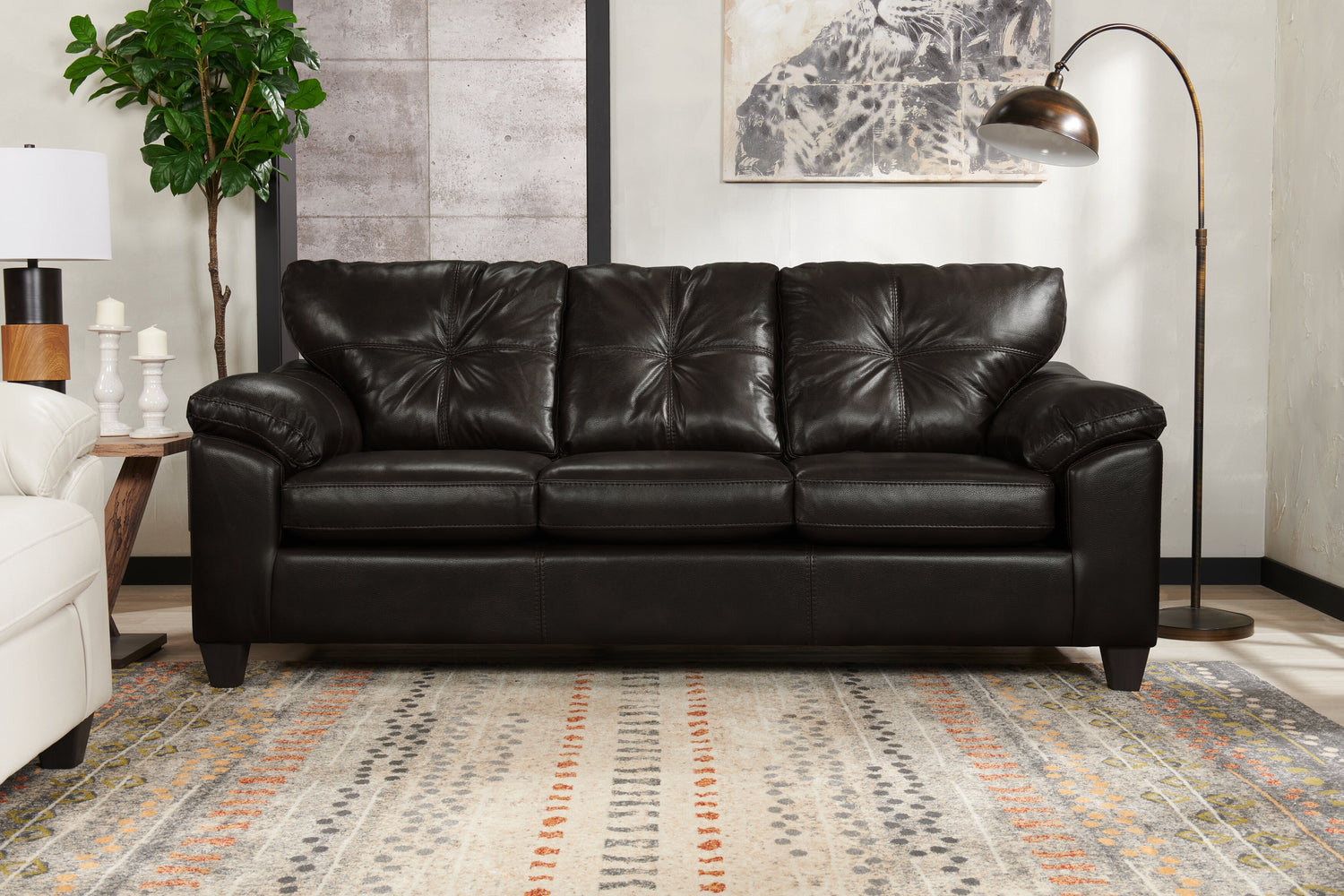 Made in Canada Addison 86 Leather Look Fabric Sofa with Removable The Brick