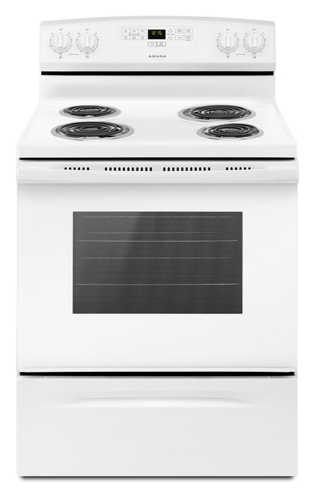 Amana 18 Cu. Ft. Refrigerator, 4.8 Cu. Ft.  Range and Built-In Dishwasher - White