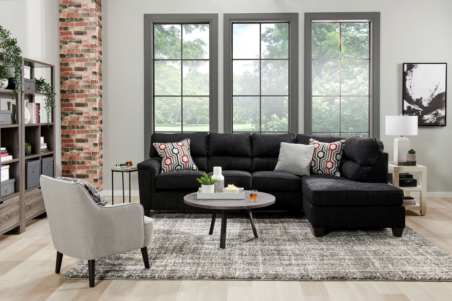 Light Grey Charcoal Gray Accent Chair Aimy 28