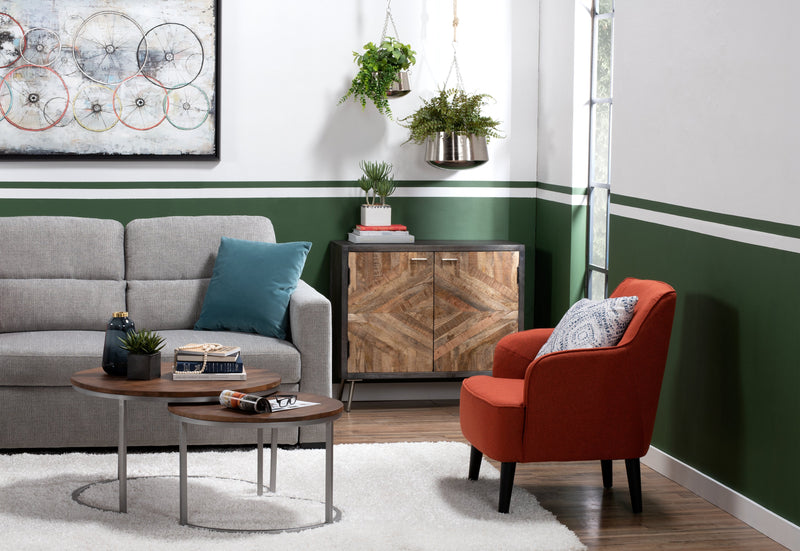 Aimy LinenLook Fabric Accent Chair Orange The Brick