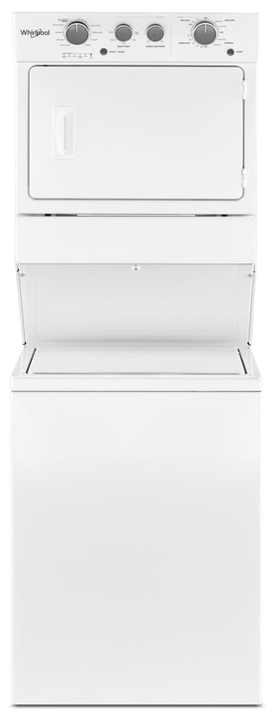 Whirlpool® 4.0 cu.ft Electric Stacked Laundry Center 9 Wash cycles and AutoDry™ - Laundry Centre in White