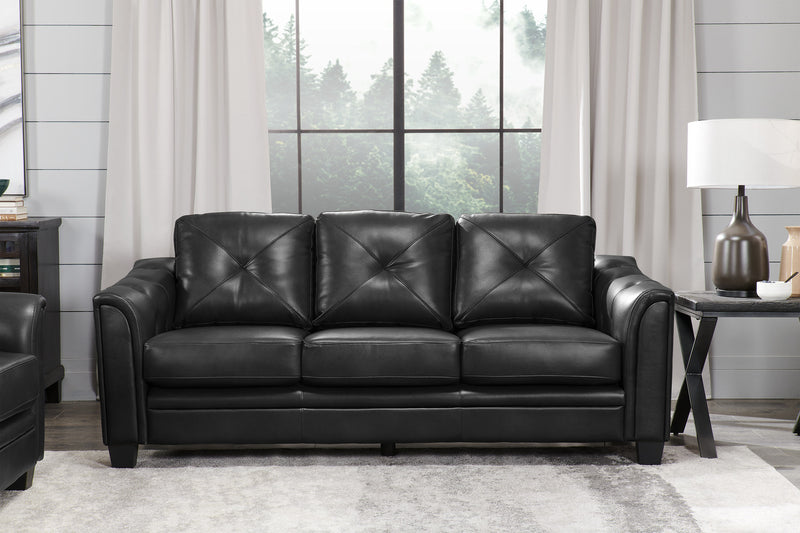 Andi Leather-Look Fabric Sofa - Black | The Brick
