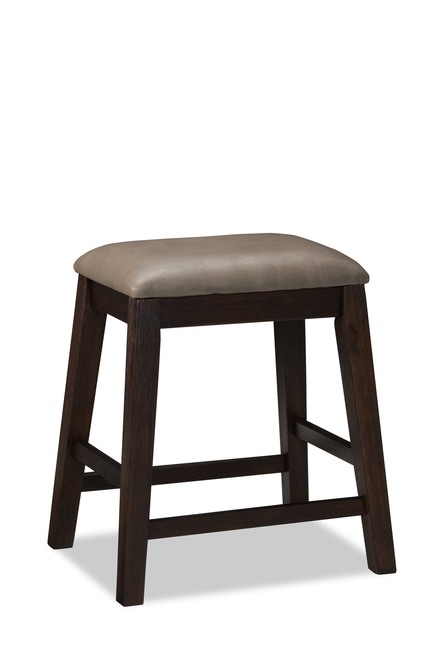 Astoria Counter Height Stool with Vegan Leather Fabric Brown Grey