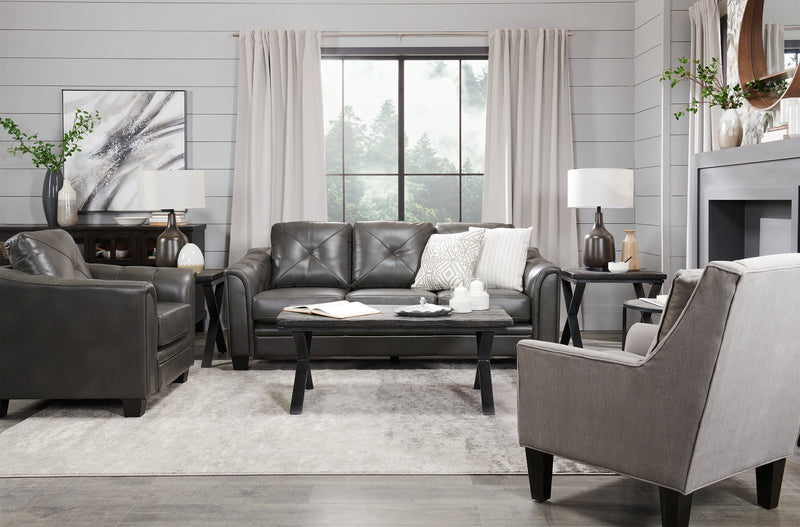 Astana 24\" Rustic End Table - Brown with Black Iron Legs