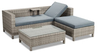 Athens 3-Piece Patio Lounger Set - Grey 