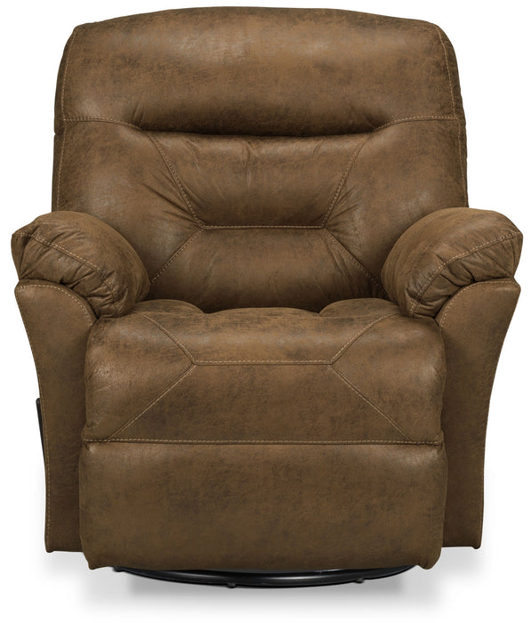 Recliner 4579 Leather-Look Fabric Swivel Glider Recliner - Stout