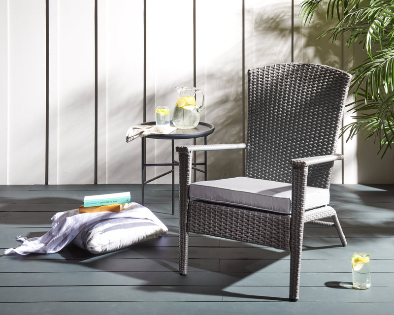 Bali Outdoor Patio Chair -  Hand-Woven Resin Wicker, UV & Weather Resistant - Grey
