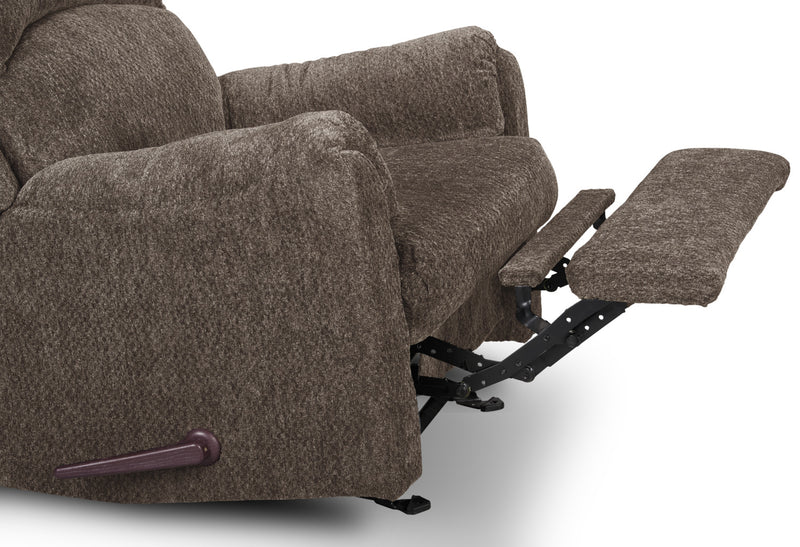 Made in Canada Baron 32\" Chenille Fabric Glider Reclining Chair - Brown