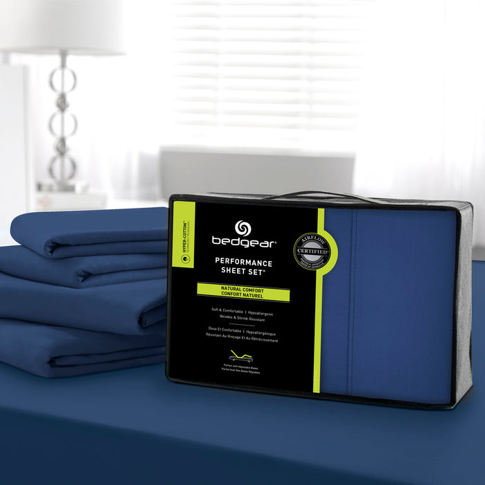 BEDGEAR Hyper-Cotton™ King Split Sheet Set - Navy