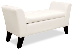 Bonn Faux Leather Storage Ottoman - White