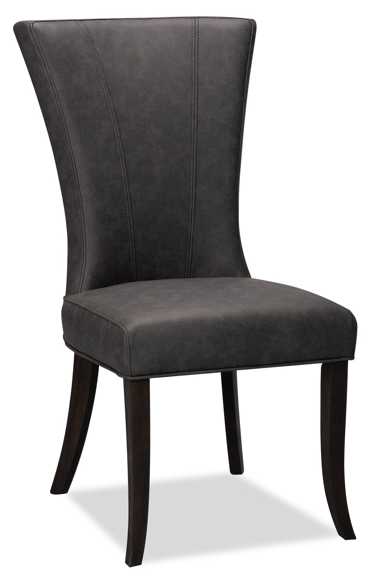 Bree Dining Chair with Vegan Leather Fabric Grey The Brick