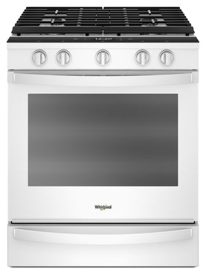 Whirlpool 5.8 Cu. Ft. Smart Slide-in Gas Range with EZ-2-Lift™ Hinged Cast-Iron Grates - WEG750H0HW|Cuisinière au gaz coulissante intelligente, grilles en fonte à charnière EZ-2-Lift™, 5,8 pi3 - WEG750H0HW|WEG750HW
