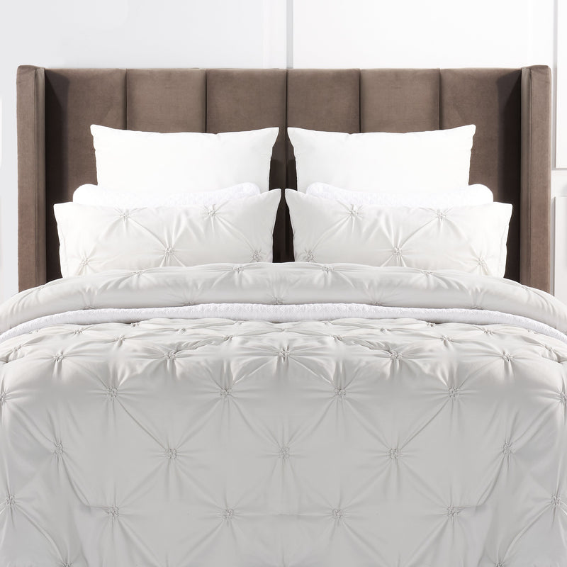 Brianna Light Grey 3-Piece Full/Queen Comforter Set