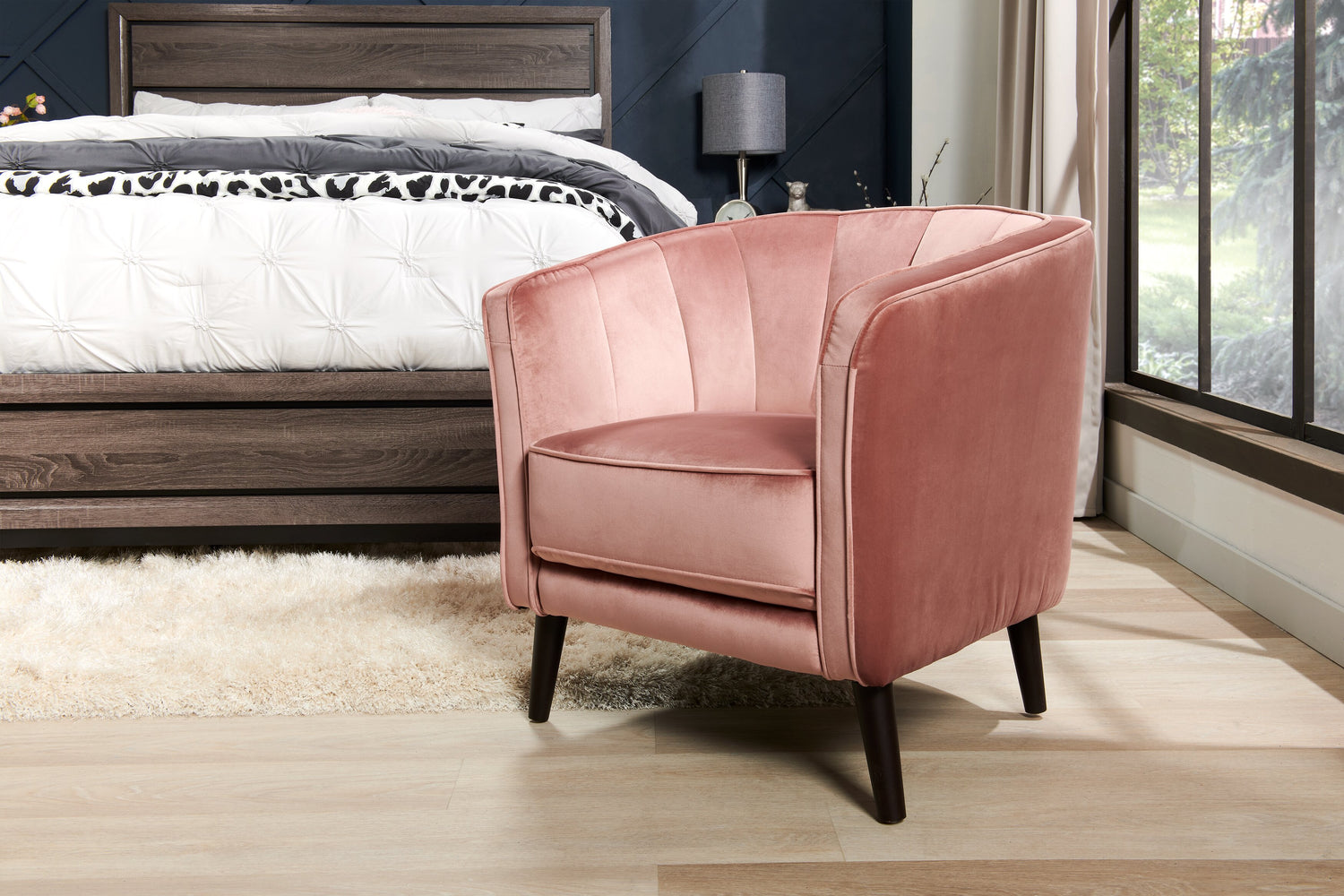 Baby pink accent chair sale