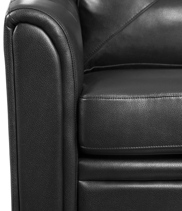 Andi 62\" Leather-Look Fabric Loveseat with Button Tufting - Black
