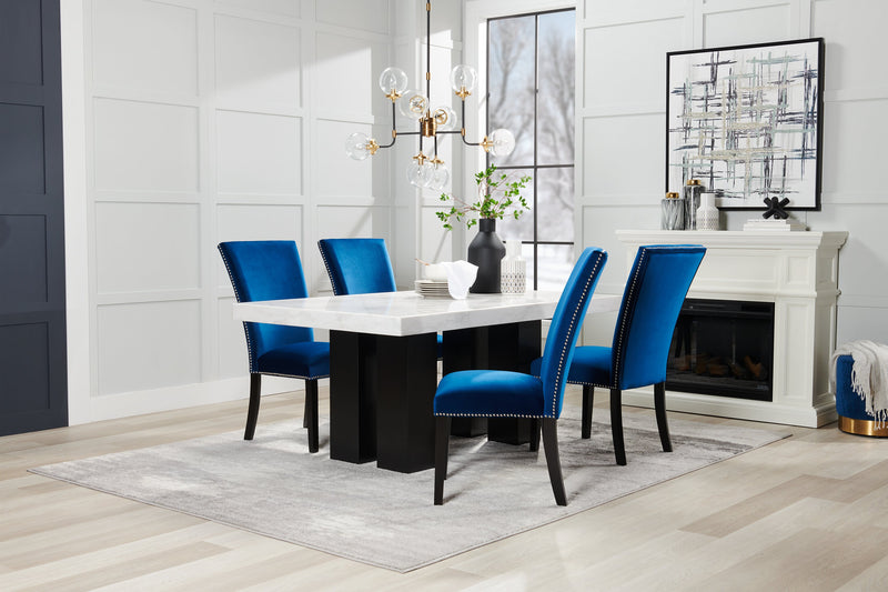Cami Dining Chair with Velvet Fabric - Blue