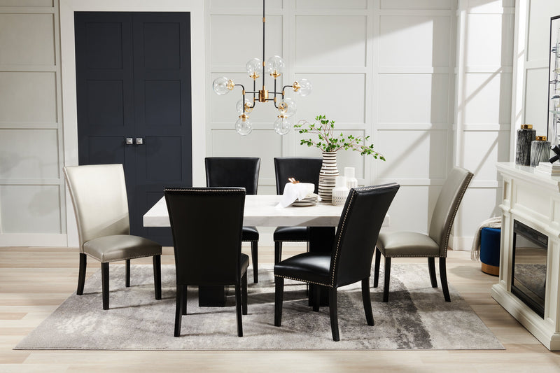 Cami Dining Chair with Vegan-Leather Fabric - Grey