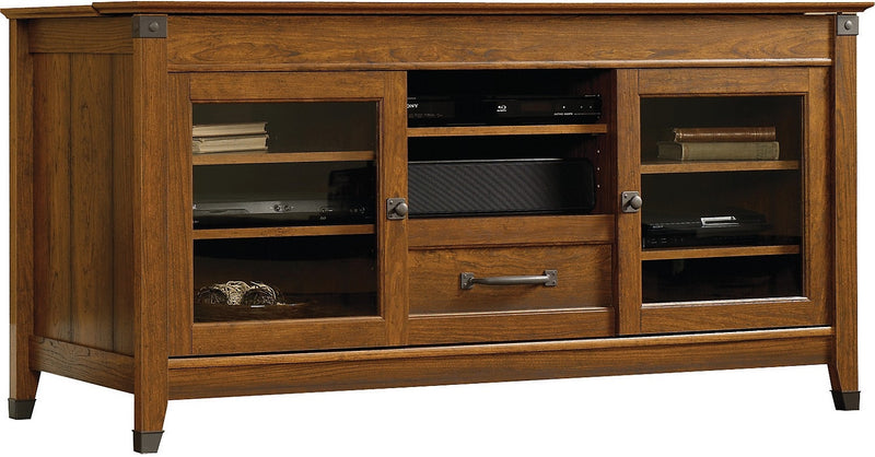 Carson Forge 61\" TV Stand with Digital Dock™ – Washington Cherry