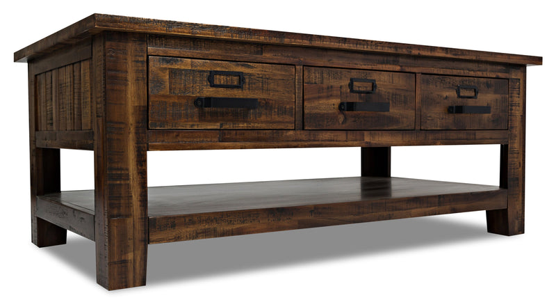 Casey Coffee Table - Industrial, Rustic style Coffee Table in Brown Acacia