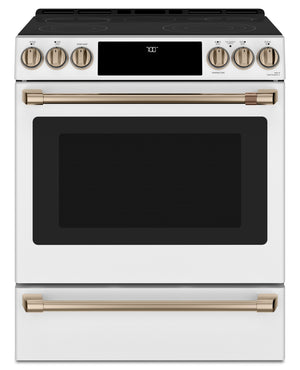 Cafe 5.7 Cu. Ft. Smart Electric Range with True European Convection and Self Clean Racks - Matte White - CCES700P4MW2