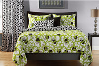 Full Circle Green Reversible 3 Piece Twin Duvet Cover Set
