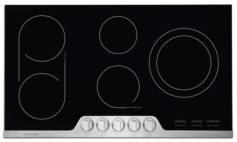 Frigidaire Professional 36" Electric Cooktop – FPEC3677RF - Electric Cooktop in Black/Stainless Steel