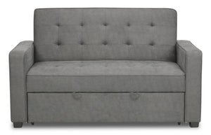 Corey Velvet Futon - Grey