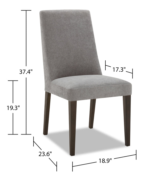 Cora Dining Chair with Polyester Fabric - Grey