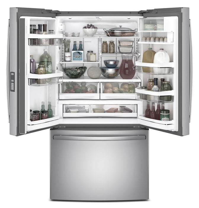 GE 23.1 Cu. Ft. French-Door Refrigerator with Internal Water Dispenser – PWE23KSKSS