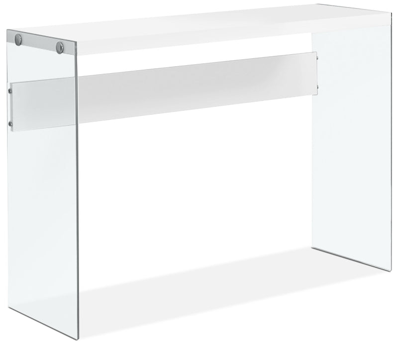 Waterford Sofa Table - Modern style Sofa Table in White MDF and Glass